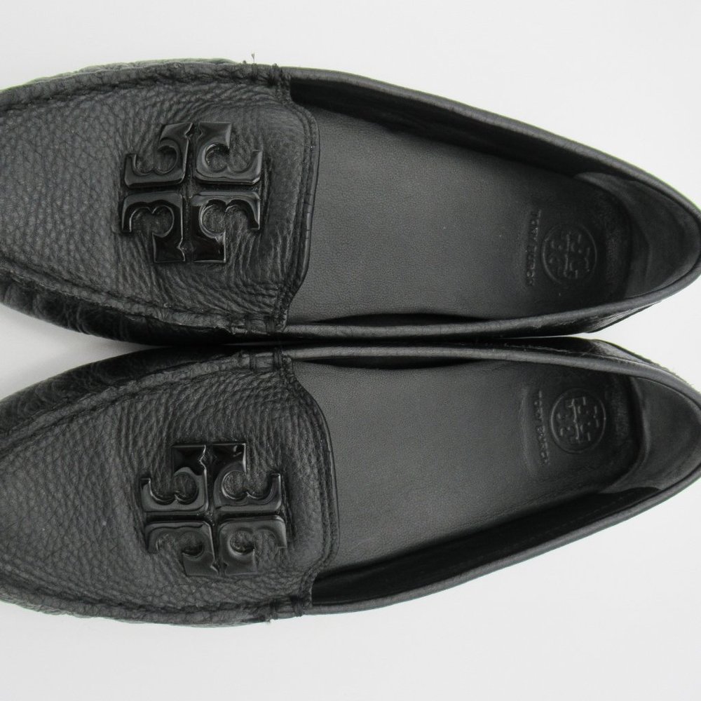 Tory Burch Lowell 2 Tumbled Leather Driver Loafer Black 7M